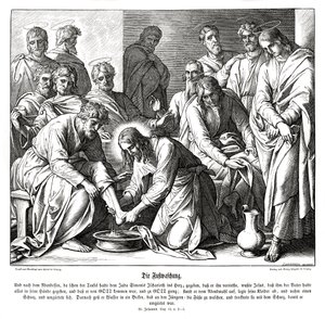 Jesus wäscht seinen Jüngern die Füße, Evangelium nach Johannes von Julius Schnorr von Carolsfeld