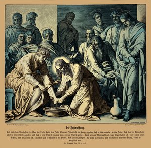 Jesus wäscht seinen Jüngern die Füße, Evangelium nach Johannes von Julius Schnorr von Carolsfeld