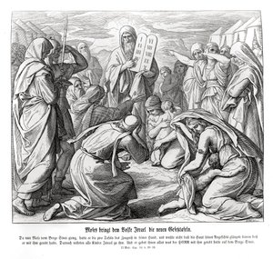 Moses überbringt die Gebote, Exodus von Julius Schnorr von Carolsfeld