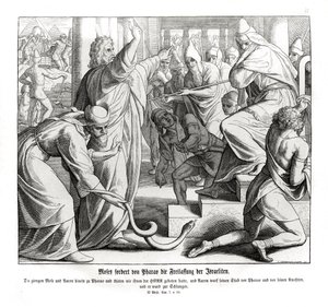 Mose fordert die Befreiung der Israeliten, Exodus von Julius Schnorr von Carolsfeld
