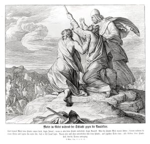 Moses betet während der Schlacht mit Amalek, Exodus