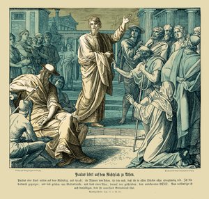 Paulus predigt in Athen, Apostelgeschichte von Julius Schnorr von Carolsfeld