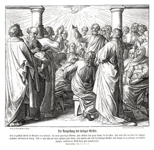 Die Apostel werden mit dem Heiligen Geist erfüllt, Apostelgeschichte von Julius Schnorr von Carolsfeld