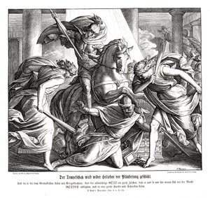 Der Tempelschatz wird geschützt, 2. Makkabäer von Julius Schnorr von Carolsfeld