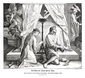 Tobias und Sarahs Gebet, Buch Tobit von Julius Schnorr von Carolsfeld