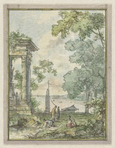 Landschaft mit Tempelruine