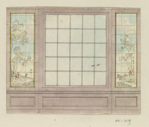 Entwurf für eine Zimmerwand mit Fenster