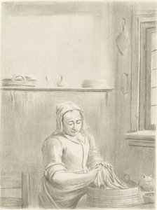 Küchenmagd mit Zuber