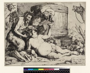 Betrunkener Silenus. Silenus am Weinfass, vor 1652 von Jusepe de Ribera