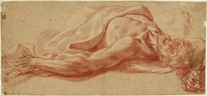 Studie einer liegenden männlichen Figur von Jusepe de Ribera