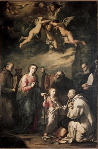 Die Heilige Familie mit dem Heiligen Bruno von Köln und anderen Heiligen