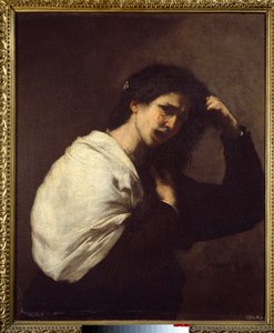 Frau, die sich die Haare ausreißt von Jusepe de Ribera