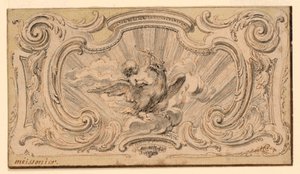 Entwurf für ein Zierpanel von Juste Aurèle Meissonnier