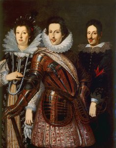 Porträt von Marie Madeleine von Österreich, Cosimo II und Ferdinand II de Medici, ca. 1640 von Justus Sustermans