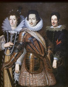 Cosimo II de Medici mit seiner Frau Maria Magdalena von Österreich und seinem Sohn Ferdinando II von Justus Suttermans
