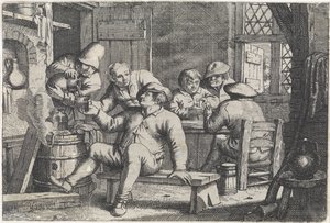 Interieur mit kartenspielenden Bauern