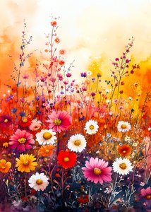 Buntes Wildblumenfeld