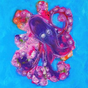 Lebendiger violetter Oktopus