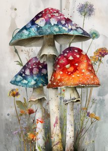 Verspielte Aquarellpilze