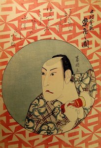 Kabuki-Schauspieler Nakamura Shikan hinter der Bühne Nakamura Shikan rakuya no zu, 1826 von Juyodo Toshikuni