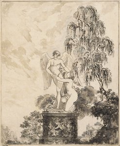Statue unter der Birke