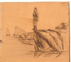 Frau auf einem Felsen von Kaarale Andreassen