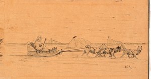 Schlittenfahrt zwischen Eisbergen von Kaarale Andreassen