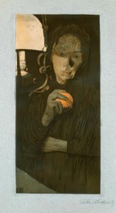 Frau mit Orange