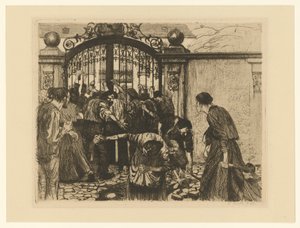 Sturm (Blatt 5 aus "Ein Weberaufstand", 2. Zustand) von Käthe Kollwitz