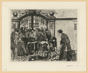 Sturm (Blatt 5 aus „Ein Weberaufstand“, 5. Zustand) von Käthe Kollwitz