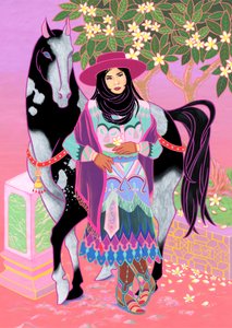 Kantonesische Cowgirl wartet unter Plumeria, 2020 von Kam Tsz