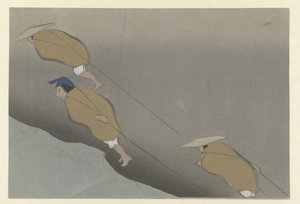 Ein Boot ziehen von Kamisaka Sekka