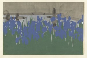Schwertlilien, 1909 (Holzschnitt) von Kamisaka Sekka