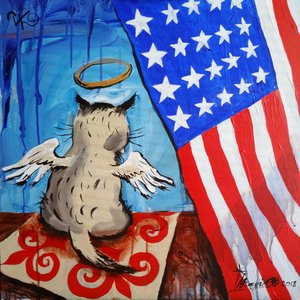 Engelkatze Amerikanische Flagge