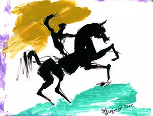 Dynamisches steigendes Pferd