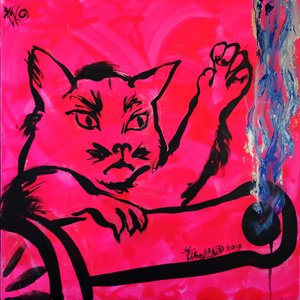 Wilde Rosa Katze