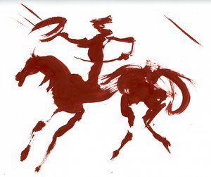 Galoppierender Westernreiter