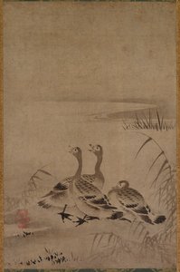 Wildgänse, frühe 1500er von Kano Chokichi