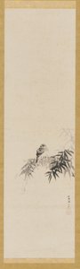 Vogel auf einem Bambuszweig, Edo-Periode, 17. Jahrhundert von Kanō Tan’yū