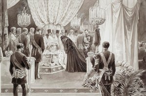 Begräbnis von Kaiser Alexander III. in der Peter-und-Paul-Kathedrale in St. Petersburg, 1894 von Karel Brozh