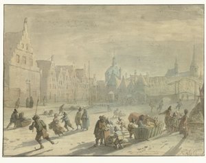 Galgewater in Leiden mit Eisvergnügen von Karel Slabbaert