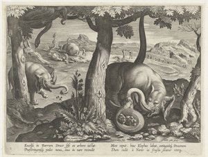 Elefant im Kampf mit Schlange, Jagdszenen (Serientitel)