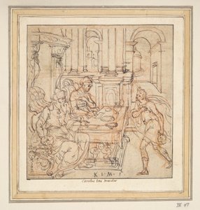Der verlorene Sohn nimmt Abschied von seinen Eltern von Karel van Mander I