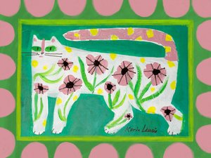 Verspielte Blumenkatze