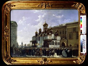 Osterprozession an der Mariä-Verkündigungs-Kathedrale in Moskau von Karl Fridrikh Petrovich Bodri