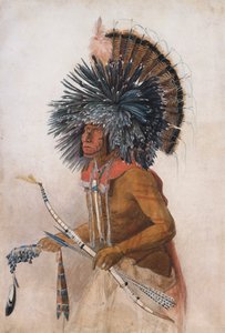 Pehriska-Ruhpa, Hidatsa-Krieger, im Kostüm des Hundetanzes