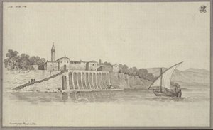 Ansicht des ehemaligen Franziskaner-Klosters St. Bernardin zwischen Portorož und Piran in Istrien, Slowenien von Karl Friedrich Schinkel