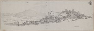 Aussicht von der Höhe von Castro Giovanni auf den Ätna / Ansicht von Enna mit dem Ätna im Hintergrund von Karl Friedrich Schinkel