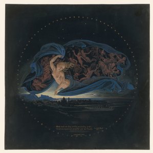 Die Nacht zieht über den Golf von Neapel von Karl Friedrich Schinkel
