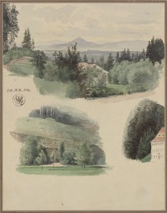 Drei Landschaftsstudien aus Marienbad in Tschechien von Karl Friedrich Schinkel